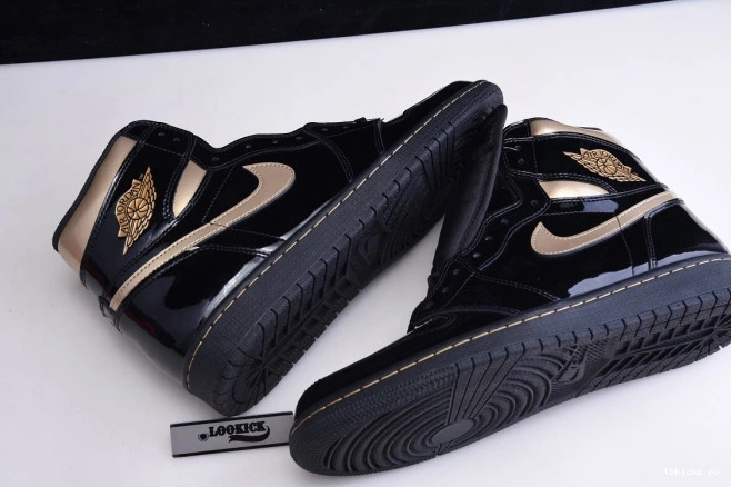 Reps TB JORDAN (2020) RETRO 555088-032 GOLD 1 HIGH AIR METALLIC BLACK 0705